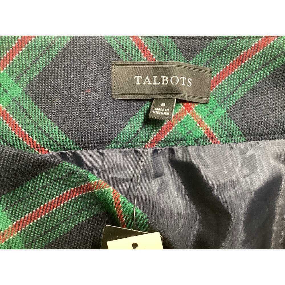 Talbots‎ green plaid 70% wool mini skirt sz 6 - Picture 3 of 4